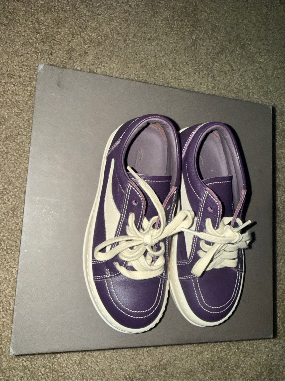 Rick Owens Kids Purple and Cream Low-Top Sneakers